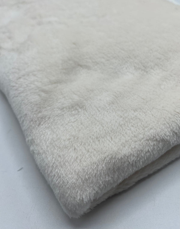 Ivory Super Soft Plain Cuddle Fleece Fabric Blanket Loungewear