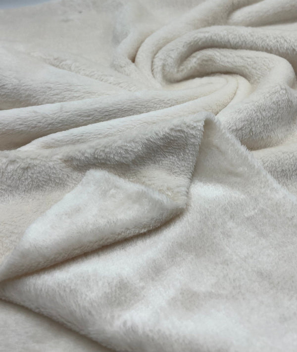 Ivory Super Soft Plain Cuddle Fleece Fabric Blanket Loungewear