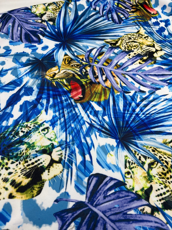 Jungle Leopard Plain Scuba Fabric