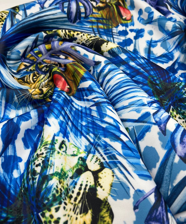 Jungle Leopard Plain Scuba Fabric