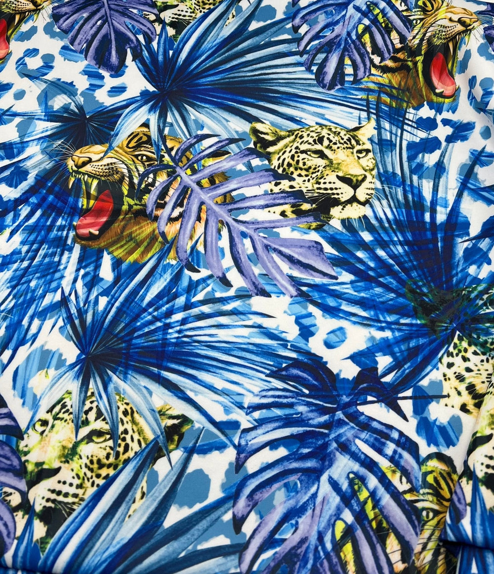 Jungle Leopard Plain Scuba Fabric