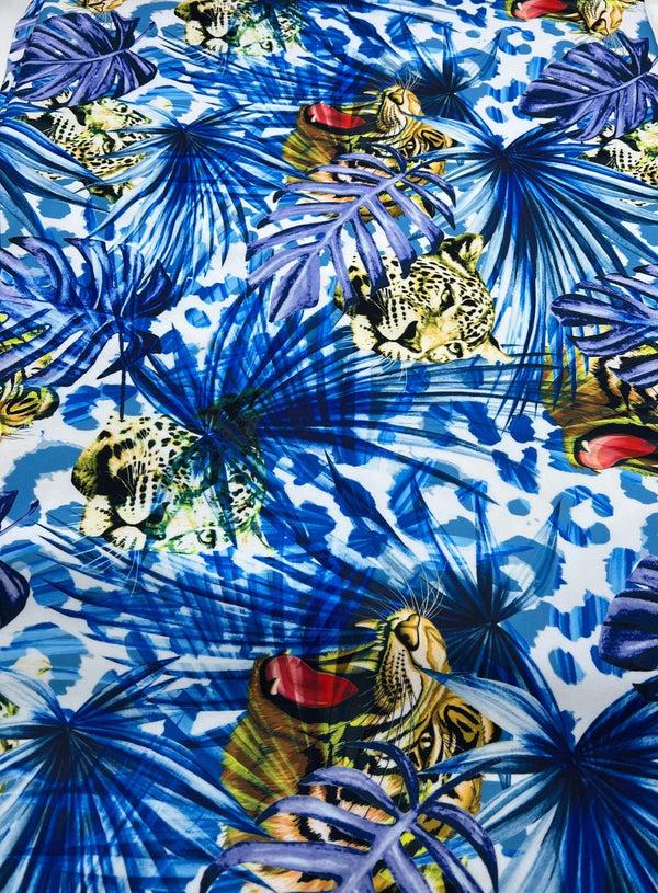 Jungle Leopard Plain Scuba Fabric