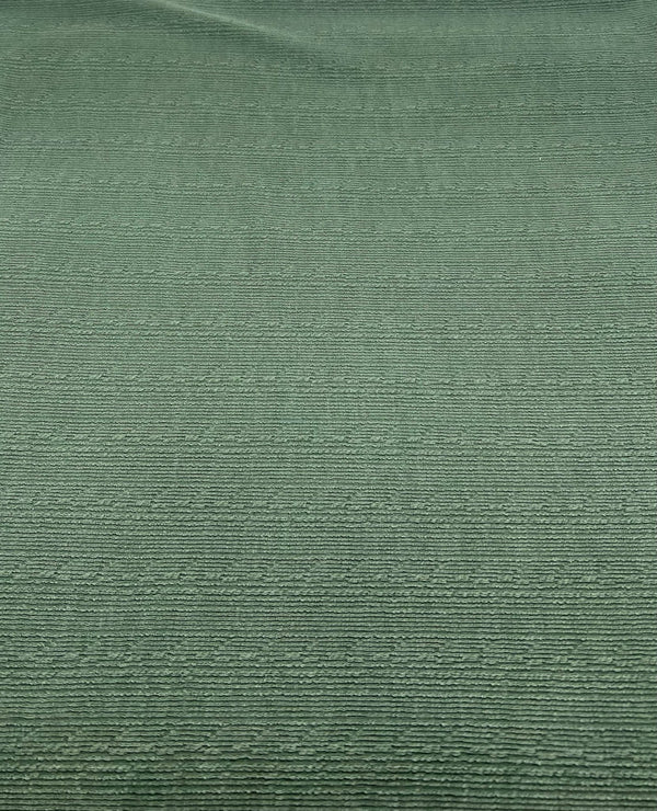 Khaki Green Soft Striped Textured Stretch Fabric