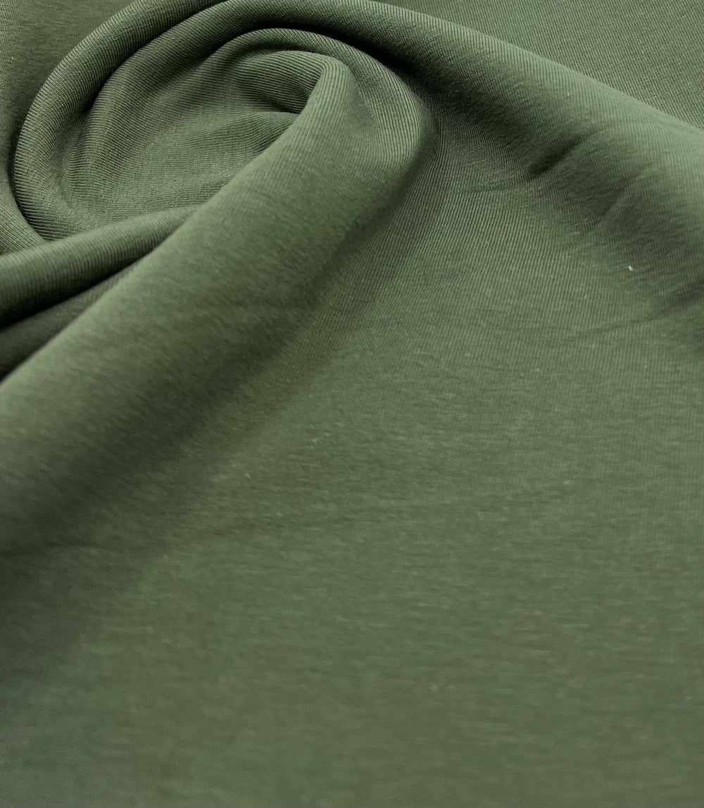Khaki Cotton Stretch Jersey 240 GSM 92/8 Lycra 4 Way Stretch