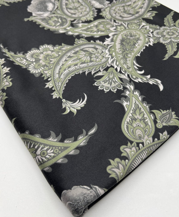 Large Khaki Paisley Super Soft Print Spun Poly Stretch Fabric