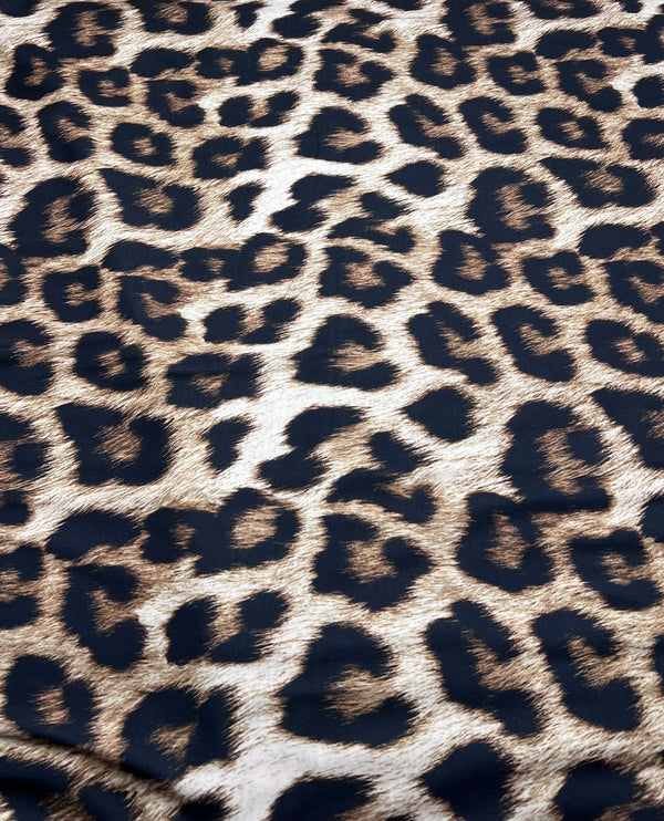 Large Leopard Print Spun Poly Stretch Fabric