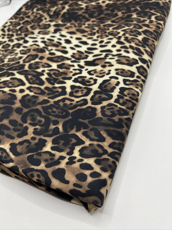 Leopard Animal Print Spun Poly Stretch Fabric