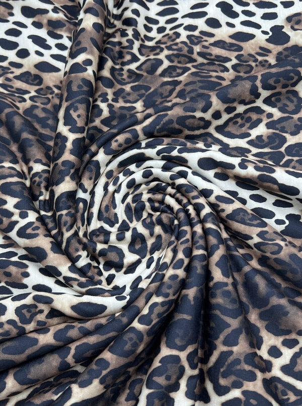 Leopard Animal Print Spun Poly Stretch Fabric