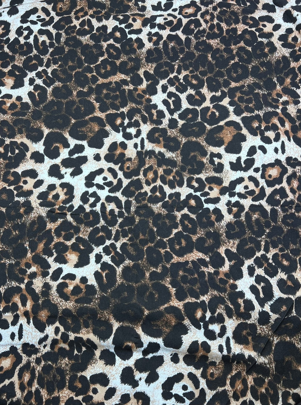 Leopard Brown Mix Print Viscose Elastane Fabric