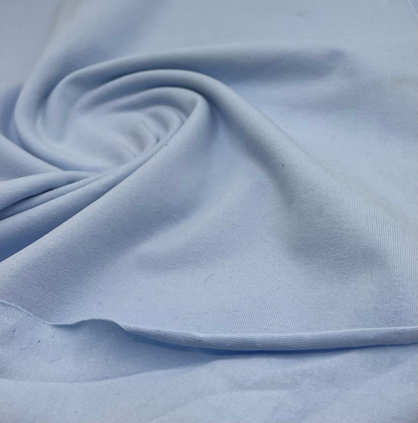 Light Blue Cotton Stretch Jersey 240 GSM 92/8 Lycra 4 Way Stretch