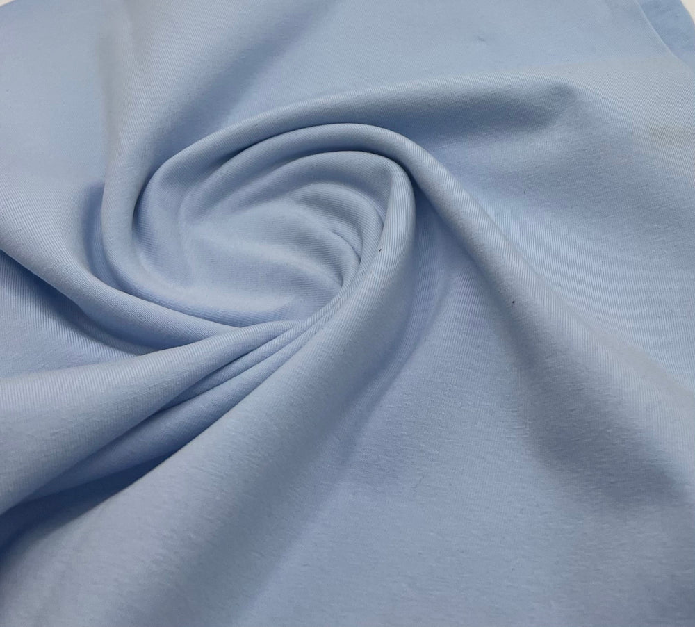 Light Blue Cotton Stretch Jersey 240 GSM 92/8 Lycra 4 Way Stretch