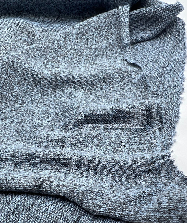 Light Blue Melange Knit Stretch Fabric