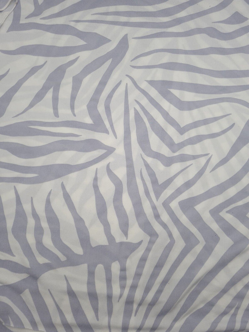 Light Grey Zebra Print Soft Touch Stretch Fabric