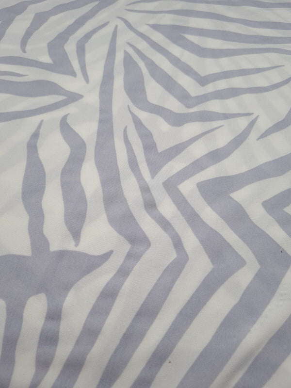 Light Grey Zebra Print Soft Touch Stretch Fabric
