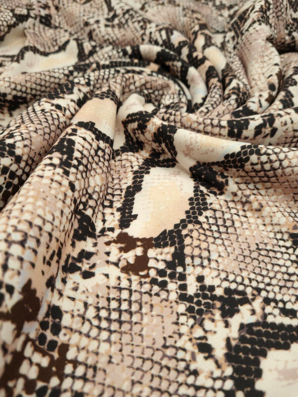Light Pink Peach Snake Print Soft Touch Fabric