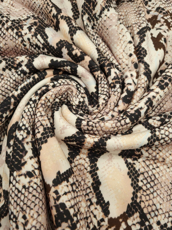 Light Pink Peach Snake Print Soft Touch Fabric
