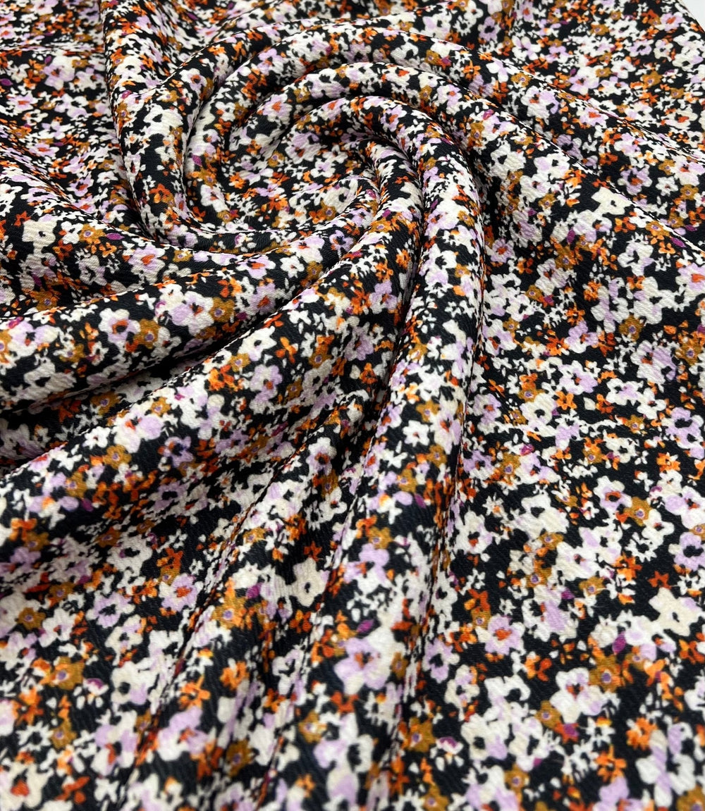 Lilac Ditsy Floral Print Liverpool Bullet Stretch Fabric