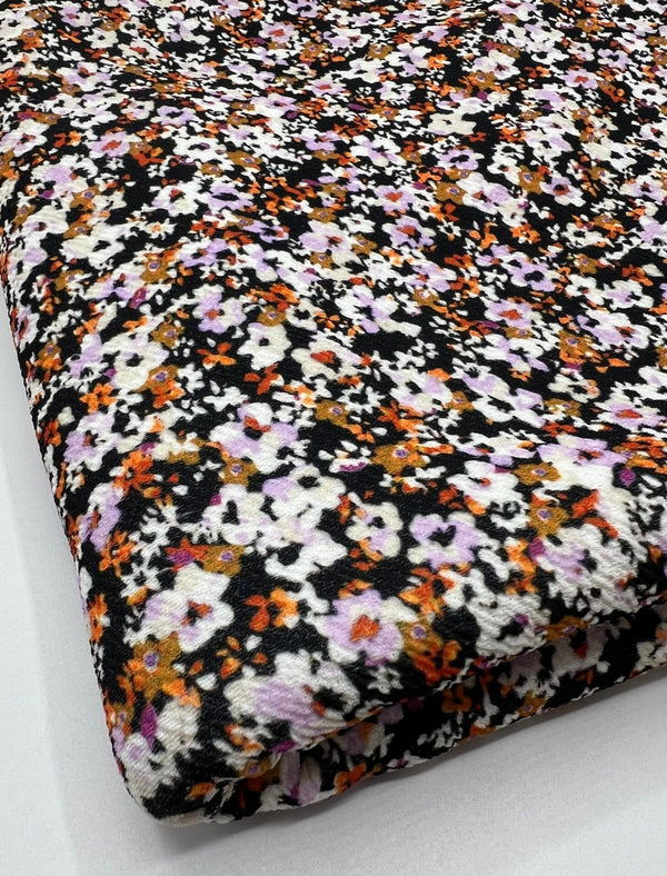Lilac Ditsy Floral Print Liverpool Bullet Stretch Fabric