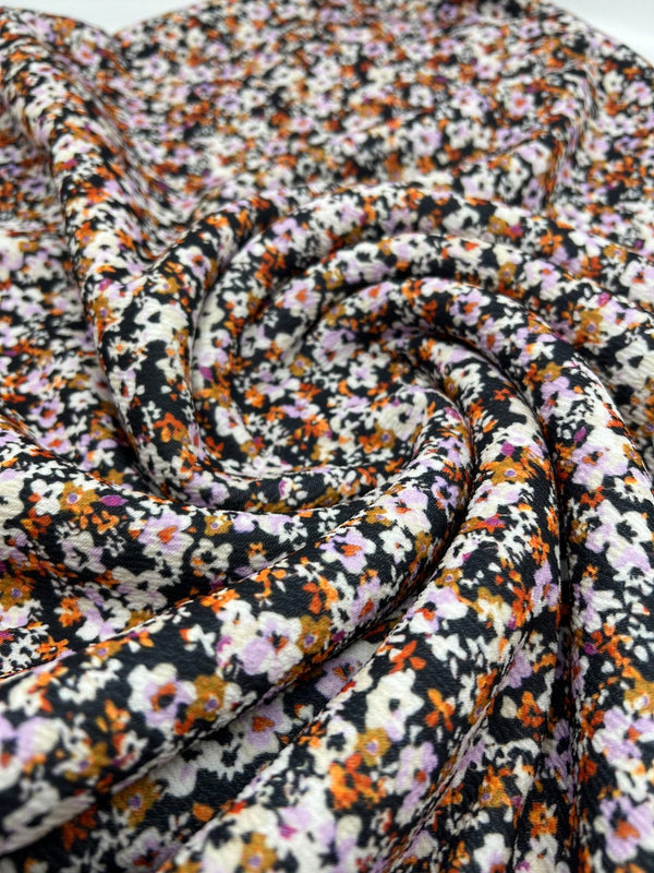 Lilac Ditsy Floral Print Liverpool Bullet Stretch Fabric