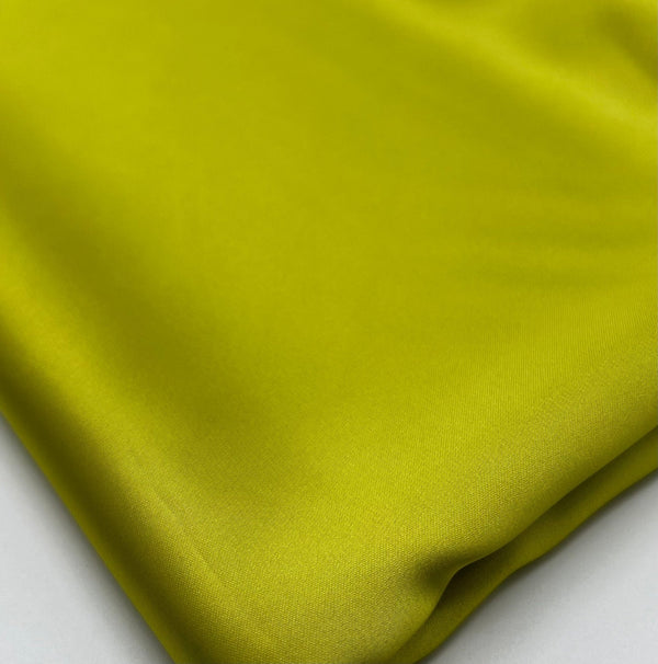 Lime Green Recycled Satin 160GSM Dress Craft Non Stretch Fabric