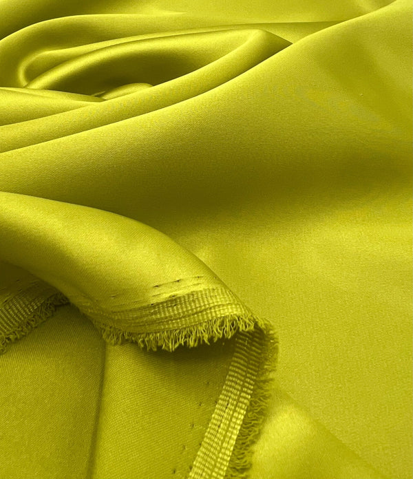 Lime Green Recycled Satin 160GSM Dress Craft Non Stretch Fabric