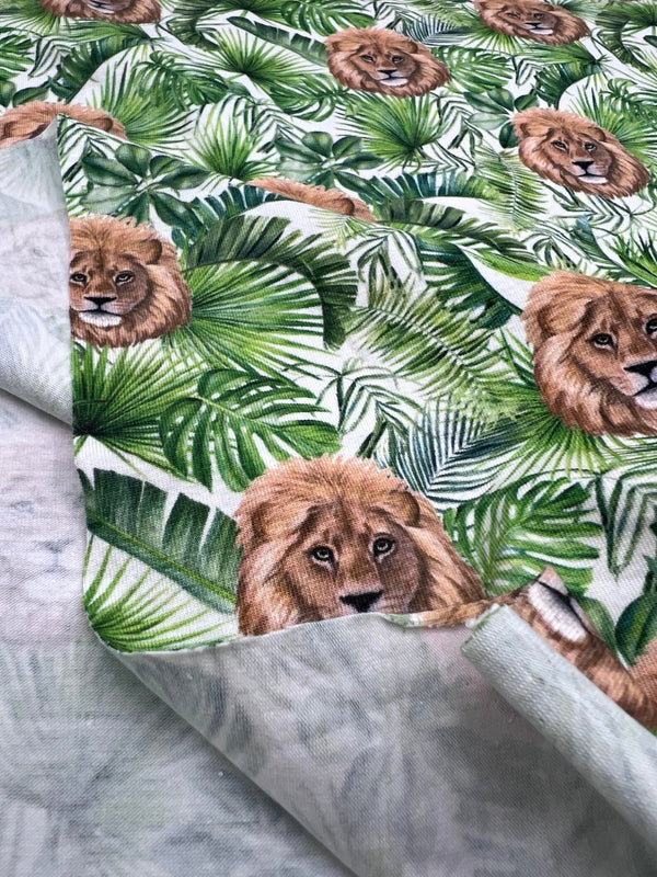 Lion Jungle Cotton Stretch Jersey 200 GSM 95/5 Lycra 4 Way Stretch