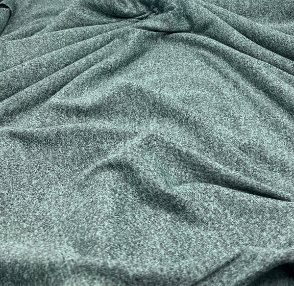Mint Green Melange Knit Stretch Fabric