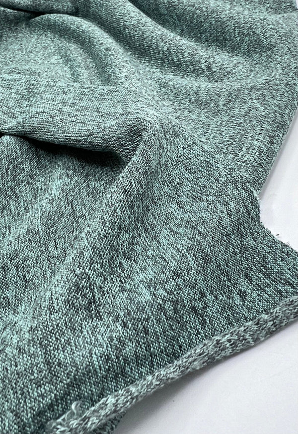 Mint Green Melange Knit Stretch Fabric
