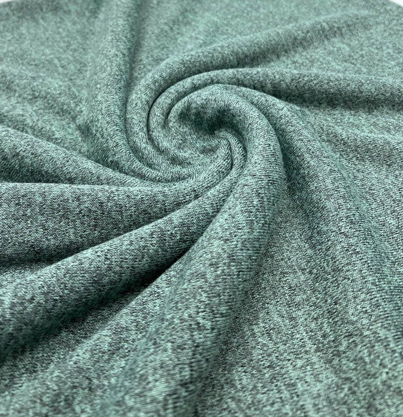 Mint Green Melange Knit Stretch Fabric