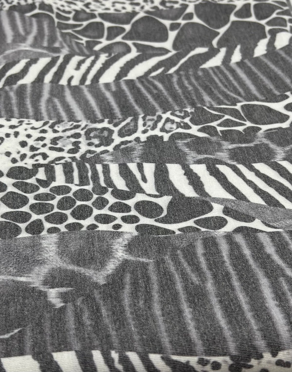 Multi Animal French Terry Loopback Fabric