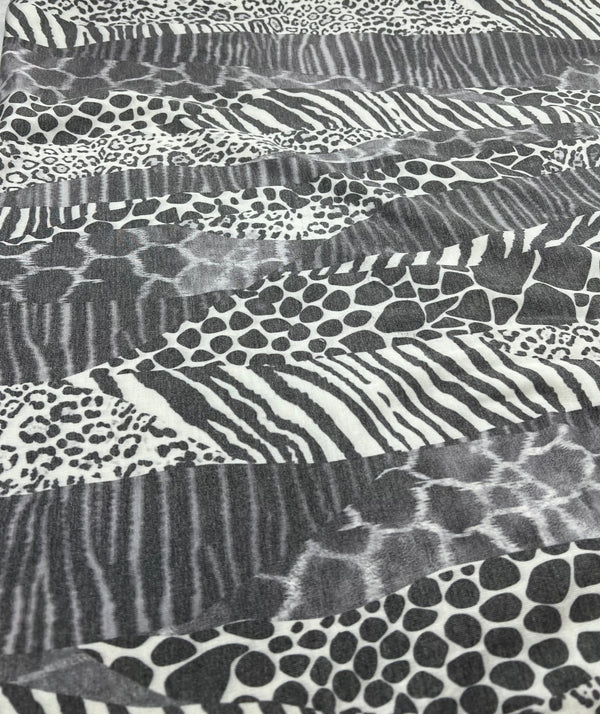 Multi Animal French Terry Loopback Fabric
