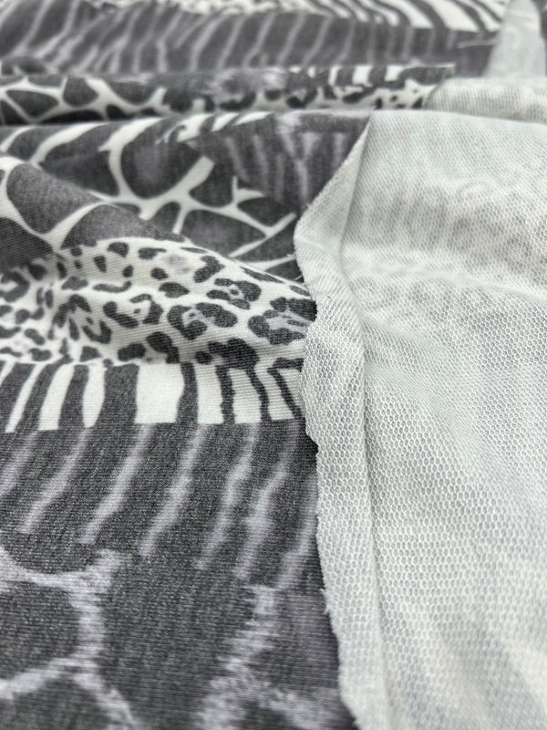 Multi Animal French Terry Loopback Fabric