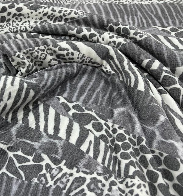 Multi Animal French Terry Loopback Fabric