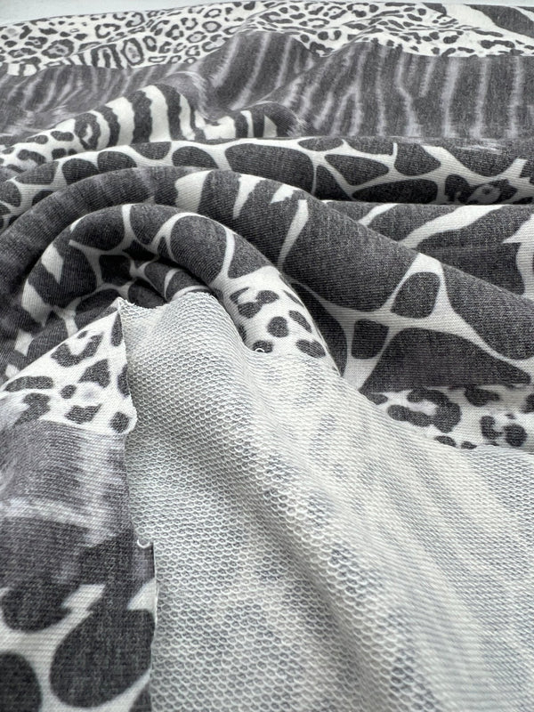 Multi Animal French Terry Loopback Fabric
