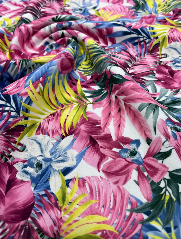 Multi Floral Plain Scuba Stretch 4 Way Stretch Jersey Fabric