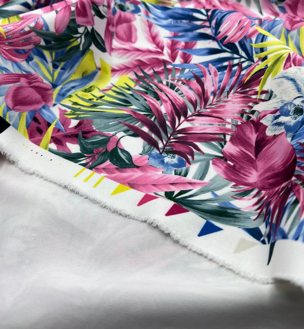 Multi Floral Plain Scuba Stretch 4 Way Stretch Jersey Fabric