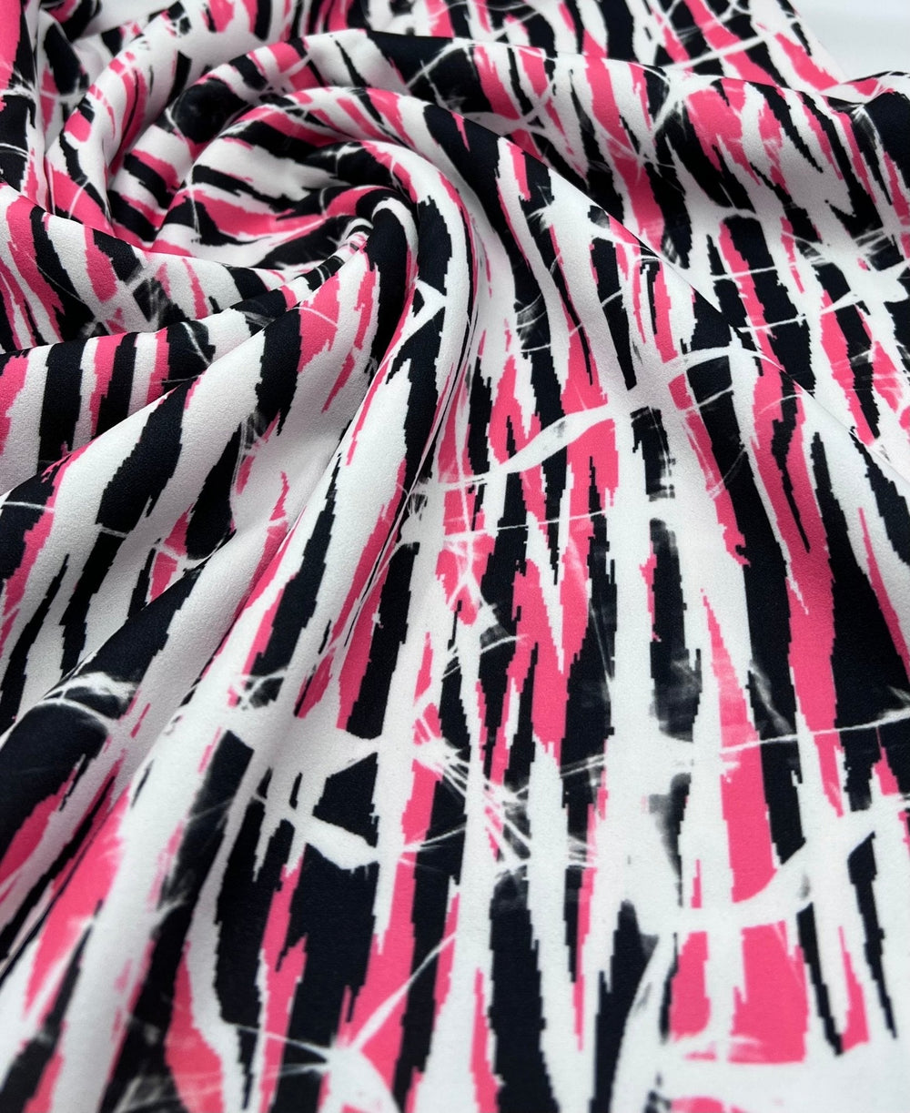 Multi Tie Dye Printed Scuba Crepe Jersey Fabric 4 Way Stretch
