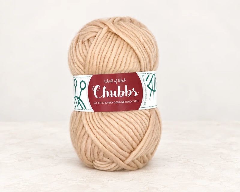 World of Wool Eggshell Merino Super Chunky Yarn – 100g — studio product photograph