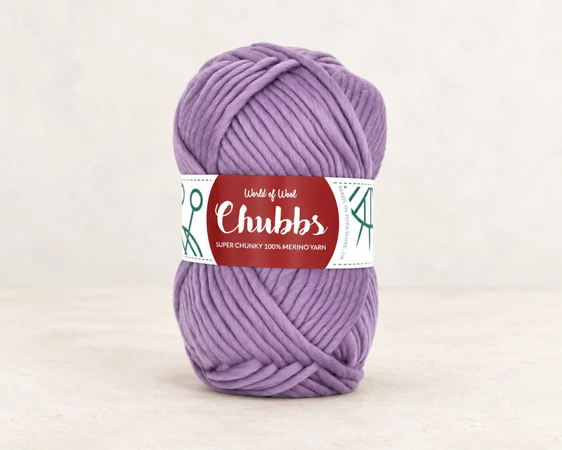 World of Wool Lavender Merino Super Chunky Yarn – 100g — studio product photograph