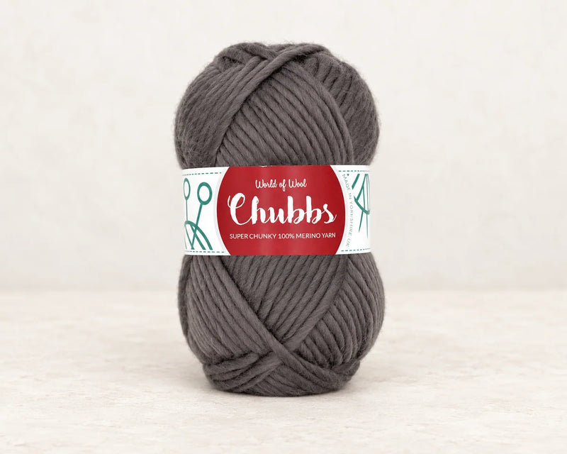 World of Wool Pewter Merino Super Chunky Yarn – 100g — studio product photograph