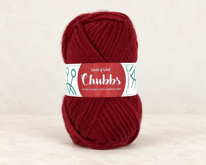 World of Wool Ruby Merino Super Chunky Yarn – 100g — studio product photograph
