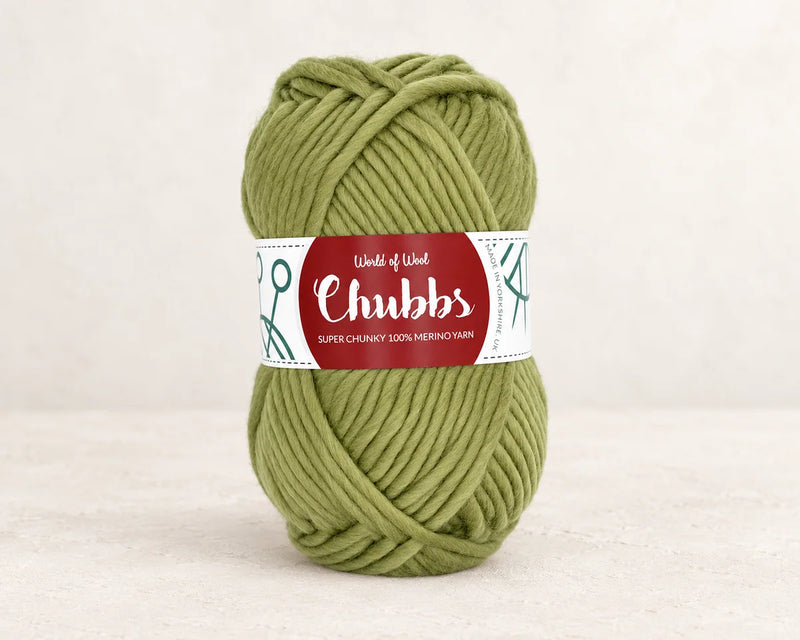 World of Wool Sage Merino Super Chunky Yarn – 100g — studio product photograph