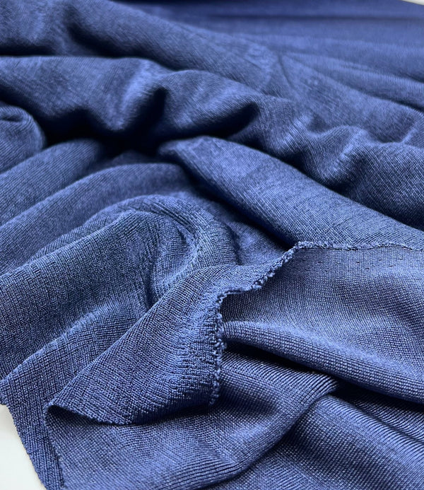 Navy Acetate Slinky 4 Way Stretch Fabric