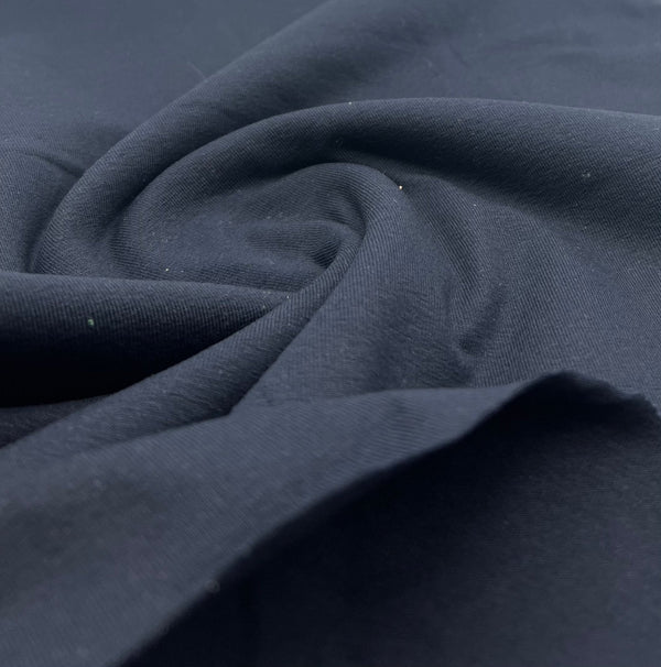 Navy Cotton Stretch Jersey 200 GSM 95/5 Lycra 4 Way Stretch