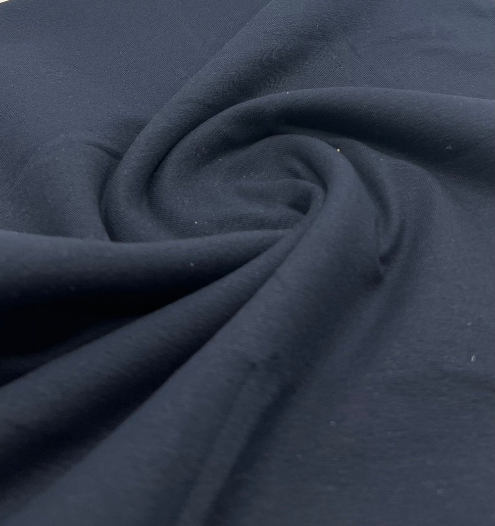 Navy Cotton Stretch Jersey 200 GSM 95/5 Lycra 4 Way Stretch