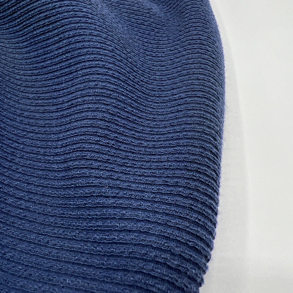 Navy Crinkle Rib Stretch Fabric