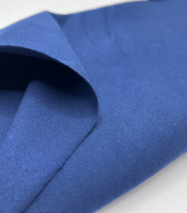 Navy French Terry Loopback Cotton Jersey 230 GSM 95/5 Lycra 4 Way Stretch