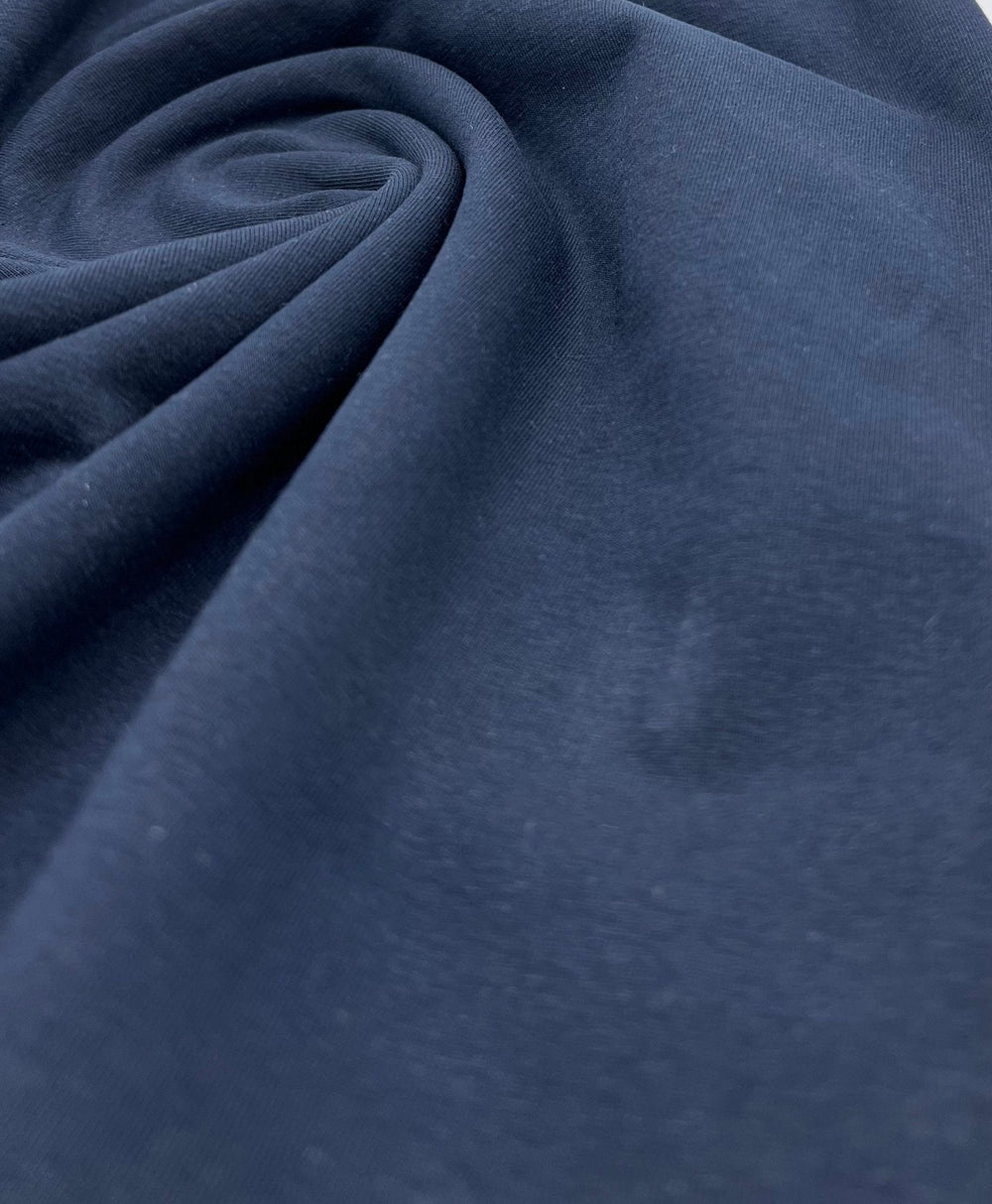 Navy Cotton Stretch Jersey 240 GSM 92/8 Lycra 4 Way Stretch