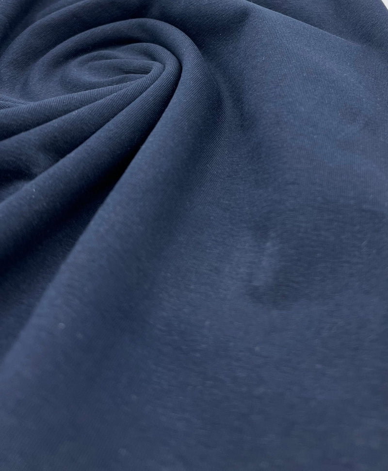 Navy Cotton Stretch Jersey 240 GSM 92/8 Lycra 4 Way Stretch