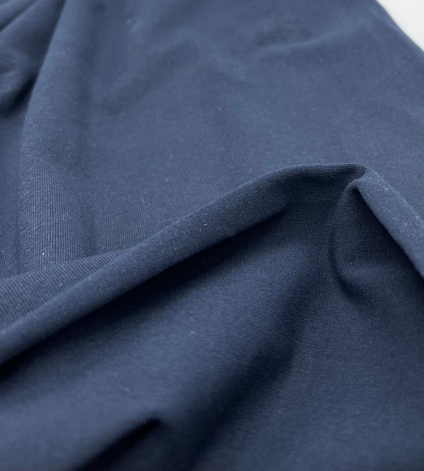 Navy Cotton Stretch Jersey 240 GSM 92/8 Lycra 4 Way Stretch
